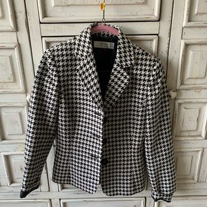 Black and white blazer